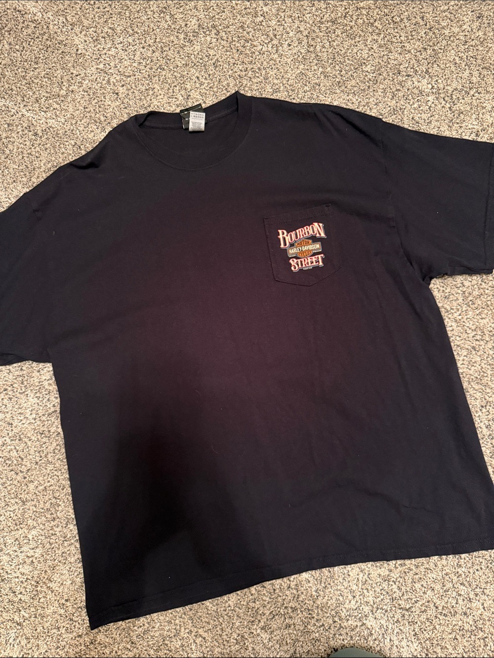 Harley-Davidson Black Pocket Tee with Bourbon Street Graphic